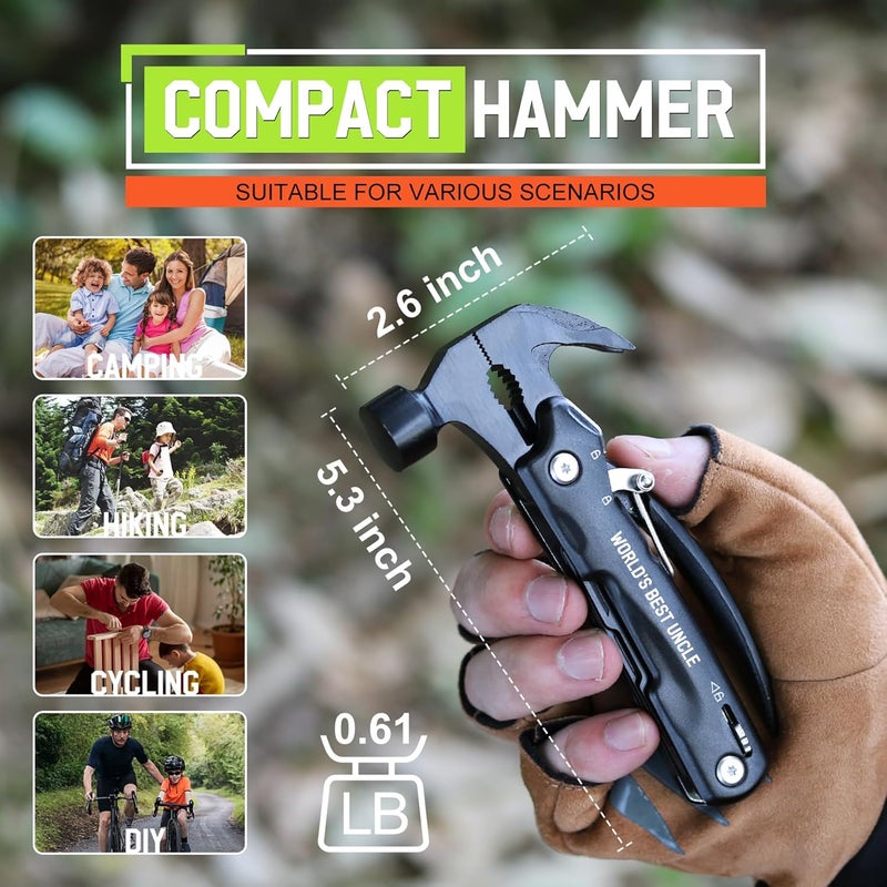 risadas Uncle Gifts - Gifts for Uncle, Uncles Christmas Gift - Uncles Gift from Niece, Nephew, Fathers Day Birthday Presents- Best Uncle’s Presents, Multitool Hammer - Image 3